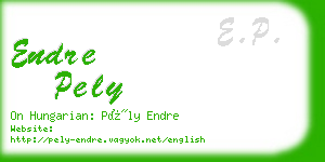 endre pely business card